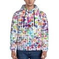 thumbnail image 2 of Zufioo Colorful Watercolor Dots Design Fleece Comfortable Hoodie for Mens,Sweatshirt for Men,Pullover Hooded Sweatshirt for Men -Small, 2 of 5