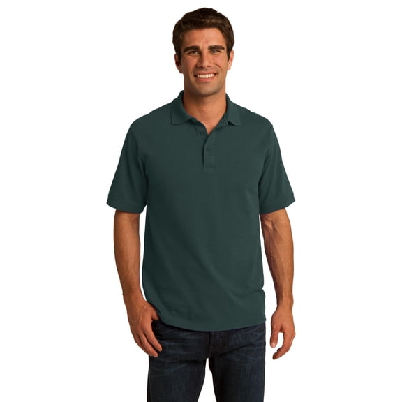 Port & Company Men's 50/50 Pique Polo Dark Green Size Medium