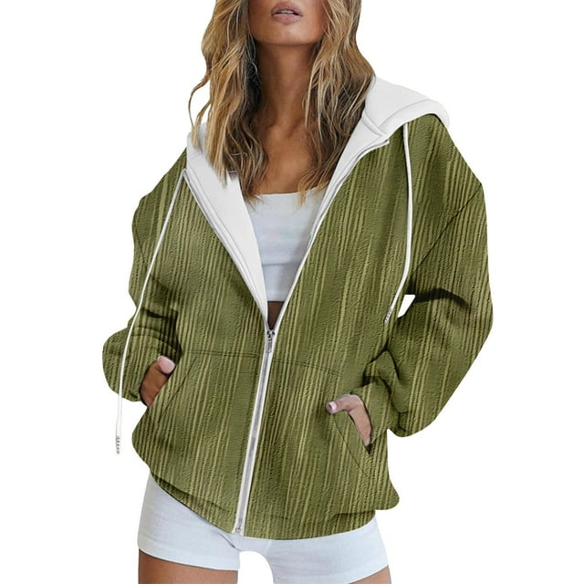 WZXFASHION Women'S Fashionable And Zipper Pocket Cardigan Sweatshirt Sale Clearance 2025 wool pullover sweater