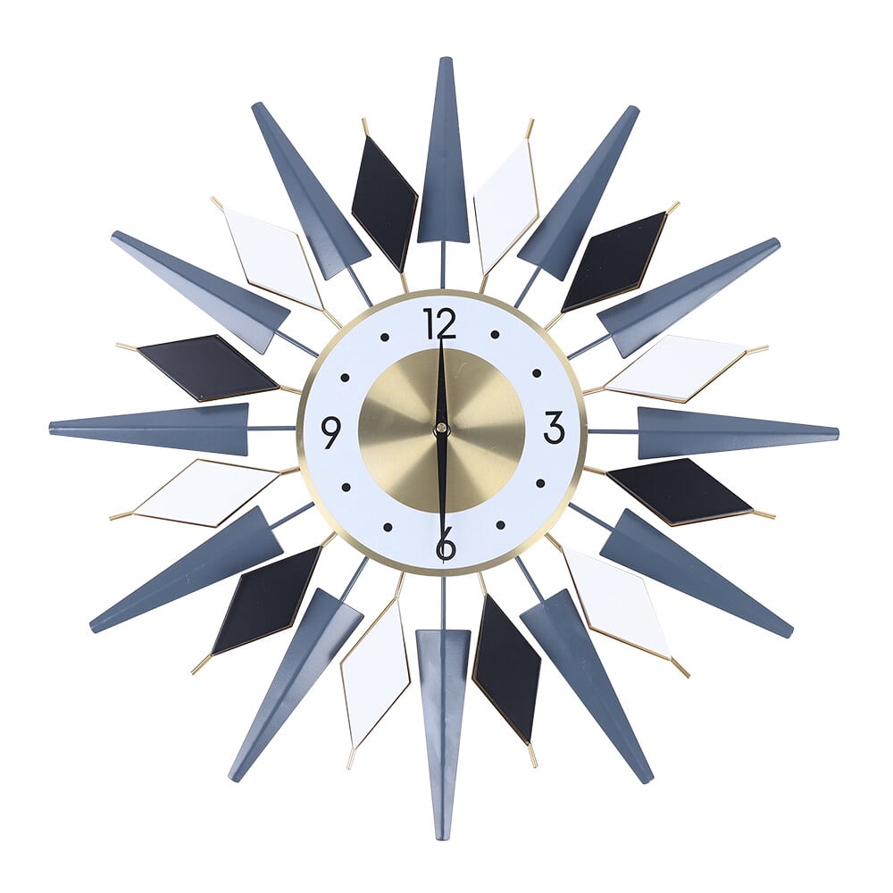 60x60cm Starburst Shape Metal Wall Clock Mid Century Modern Europe Style Decor, For Homes Hotels Bars Cafes