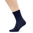 thumbnail image 2 of HUGH UGOLI Men's Cotton Diabetic Ankle Socks, Wide, Loose and Stretchy, Seamless Toe & Non Binding Top, Semi Cushion, 3 Pairs, Navy Blue, Shoe Size: 8-11, 2 of 5