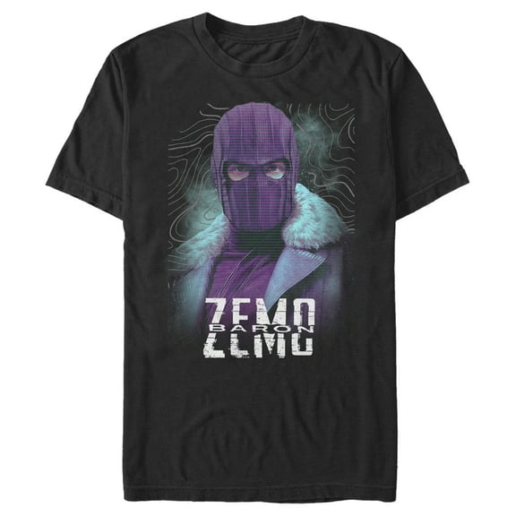 Men's Marvel The Falcon and the Winter Soldier Baron Zemo Mask  Graphic Tee Black 2X Large