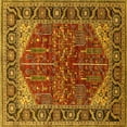 thumbnail image 1 of Ahgly Company Machine Washable Indoor Square Oriental Yellow Industrial Area Rugs, 5' Square, 1 of 4