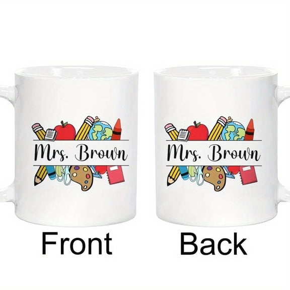 1pc Custom Teacher Mug Personalized Teacher Cup Cute Appreciation Thank You Gifts End of Year Back to School Coffee Mugs 11oz