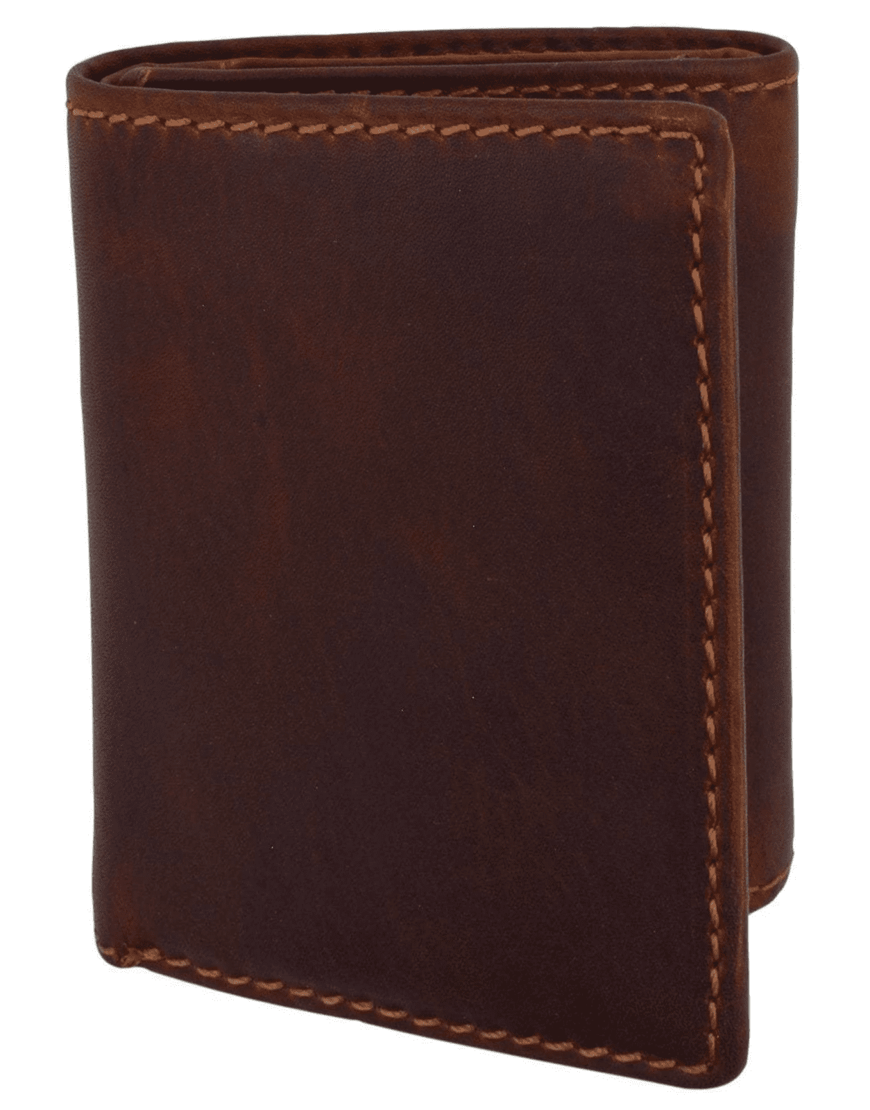 Brown RFID Blocking Vintage Hunter Leather Men's Bifold Hipster Wallet