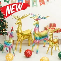 FEOLGEHLY 4 Pack Gold Giant Christmas Balloons for Party Decor, Large Standing Reindeer Balloon, Elk Inflatable Holiday Christmas Decorations, Christmas Foil Balloons for Home Decor Indoor, M