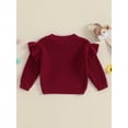 thumbnail image 6 of Toddler Baby Girls Spring Knit Sweater 3 6 9 12 18 24 Months 2T 3T Long Sleeve O Neck Solid Color Pullover Knitwear, 6 of 9
