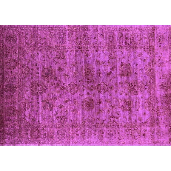 Ahgly Company Indoor Rectangle Oriental Purple Industrial Area Rugs, 4' x 6'