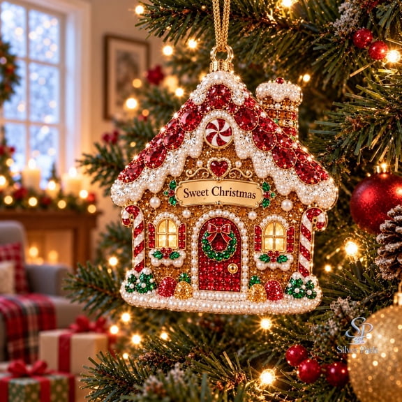 Gingerbread House Christmas Acrylic Ornament, Sweet Tree Hanging Decor Gift
