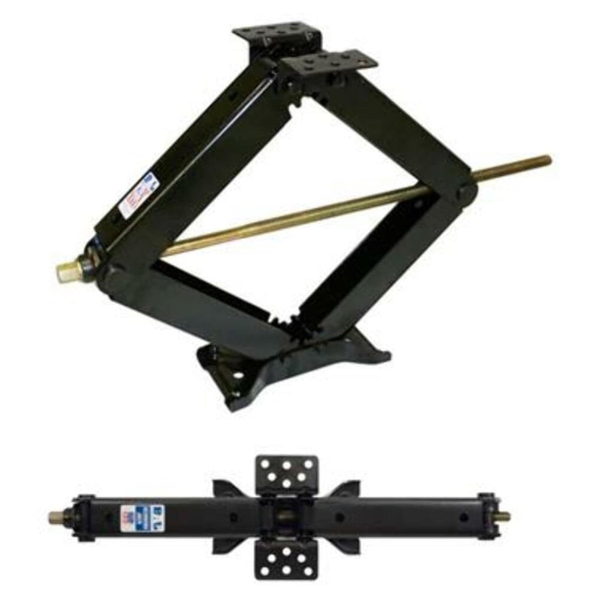 BAL 24003D Classic Scissor Jacks  Set of 2 Manual Stabilizer Jacks for RVs  & Trailers  30" Lift, 5000 lb. Capacity Each, Durable Steel, Bolt-On or ...