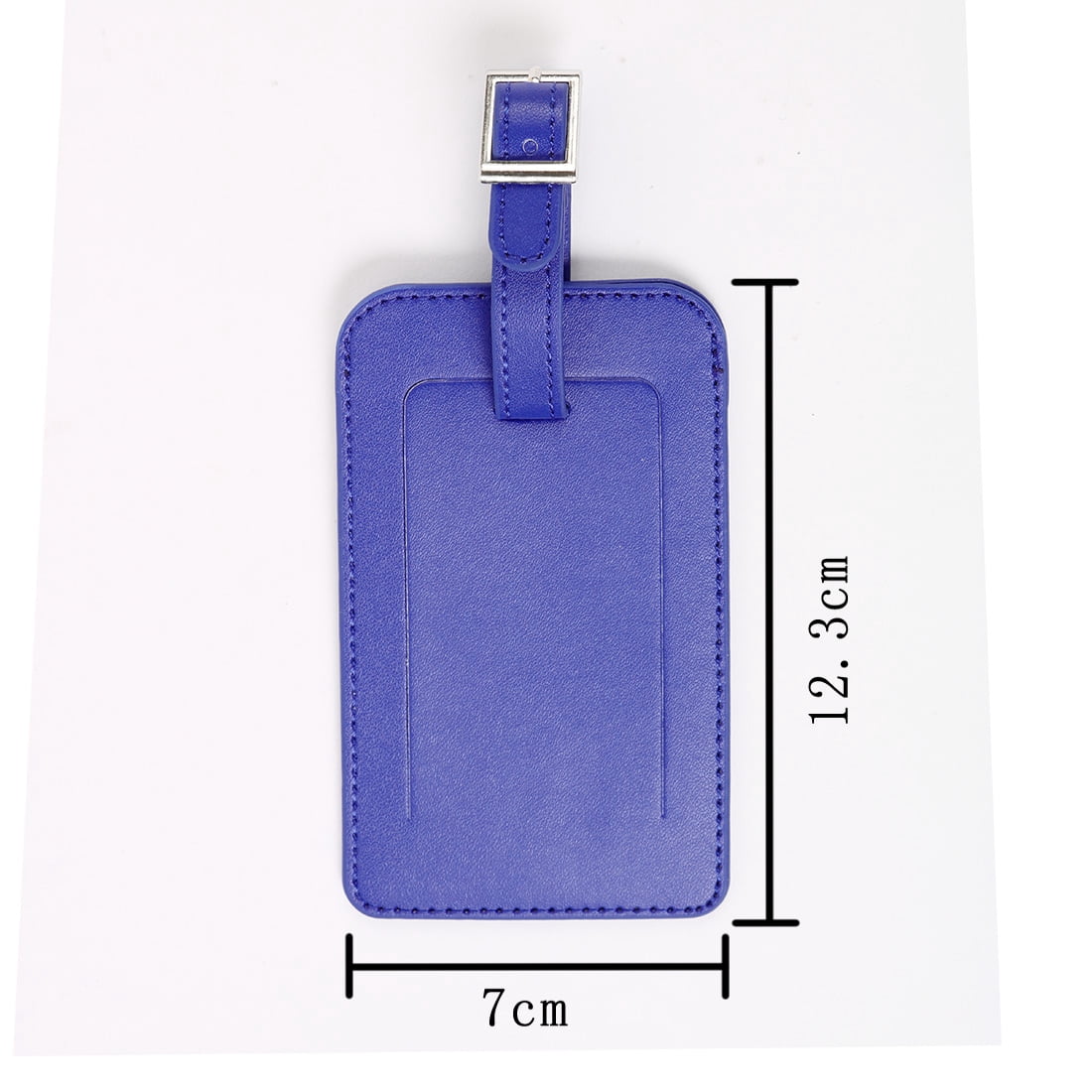 Travel Luggage Tag Leather Suitcase Name Address ID Label, Royal Blue Royal Blue 2pcs