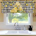 thumbnail image 6 of Summer Gnome Lemon Window Valance for Kitchen, Country Farm Yellow Lemon Tree Leaf Black Plaid Rod Pocket Short Curtain for Small Windows, Light Filtering Decorative Valance, 54 x 18 Inch, 1 Panel, 6 of 9