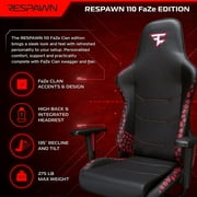 RESPAWN 110 Gaming Chair - Gamer Chair PC Computer Chair, Ergonomic Gaming Chairs, Office Chair with Integrated Headrest, Gaming Chair for Adults 135 Degree Recline with Angle Lock - Red