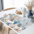 thumbnail image 3 of Thanksgiving Beige Pumpkin Placemats Set of 12 Coastal Starfish Coral Shell Heat Insulated Linen Place Mats, Washable Stain-Proof Table Mats for Dining Tables Holiday Decor 13x19inch, 3 of 9