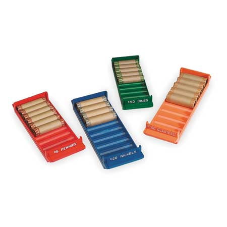 Coin Trap - MMF INDUSTRIES 212080000 Rolled Coin Storage Tray Set,PK4