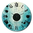 thumbnail image 2 of Designart "Blue And Black Minimalism Moon III" Abstract Collages Oversized Wall Clock, 2 of 5