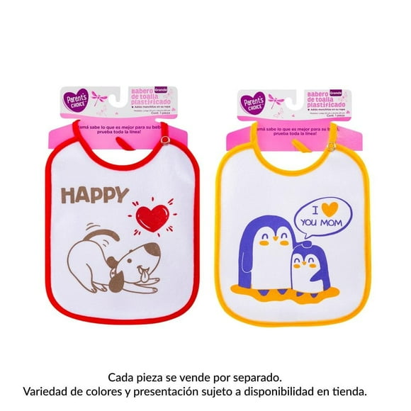 Babero de toalla Parent's Choice plastificado varios modelos 1 pza