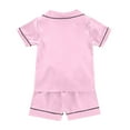 thumbnail image 5 of Kids Satin PJS Short Sleeve Button Down Shirts Shorts Summer Clothes for Girls 6T Girls Pajamas, 5 of 6