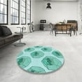 thumbnail image 3 of Ahgly Company Indoor Round Patterned Light Sea Green Area Rugs, 6' Round, 3 of 6