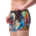 thumbnail image 2 of Xecao Oil Painting Sunflower Puppy Print Men's Underwear Boxer Briefs Pack - Your ComfortSoft, Moisture-Wicking, and Breathable Choice for Men's Underwear-Large, 2 of 5