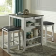 thumbnail image 5 of Furniture of America Maran 3-Piece Counter Height Dining Set, White, 5 of 10