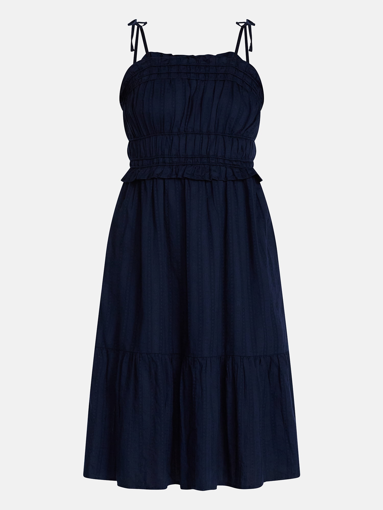 Time and Tru Women's Pipped Midi Dress, Sizes XS - XXXL