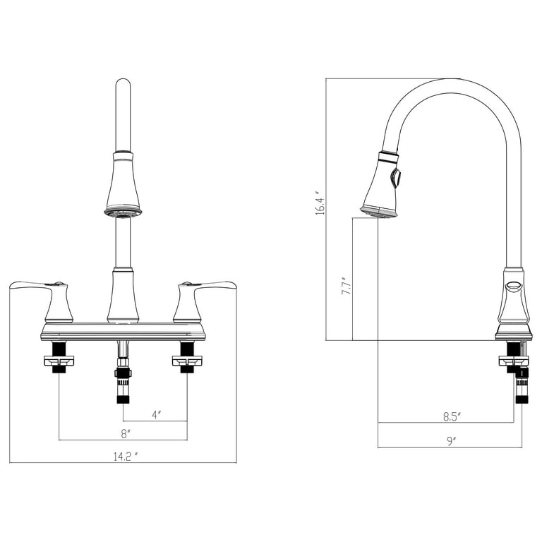 22167143 -Hybrid Metal Kitchen Sink Faucet 28mm Spout with Pull  