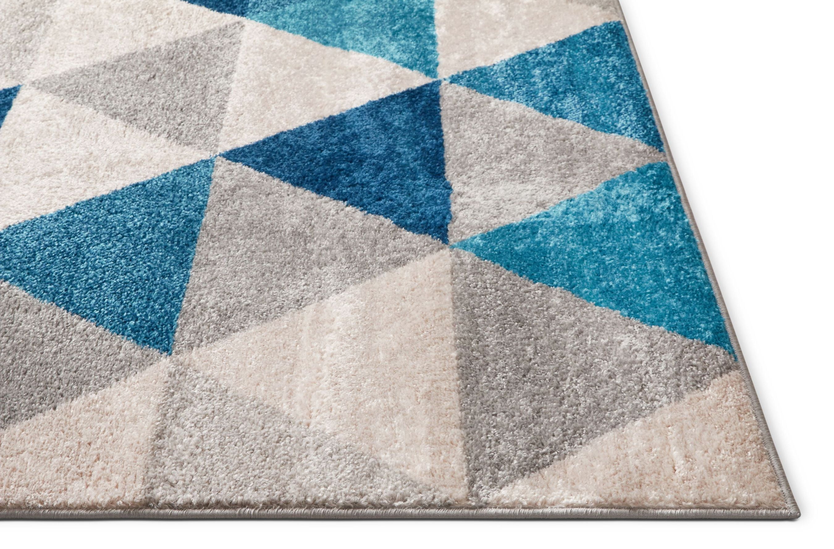 Well Woven Mystic Alvin Mid-Century Modern Geometric Blue 2'7'' x 9'10'' Runner Rug
