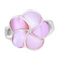 thumbnail image 1 of Hawaiian Plumeria Flower Pink Mother of Pearl Inlay Sterling Silver Ring-8, 1 of 5