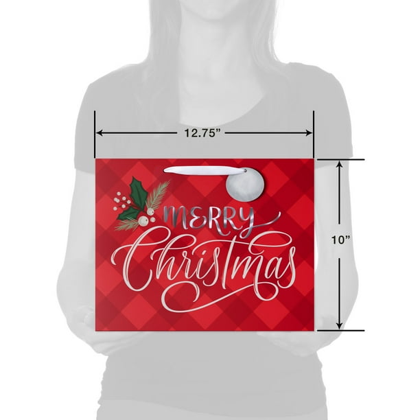 Red & White Merry Christmas Gift Bags, Assorted Sizes, 3 Count, by Holiday Time Red & White Merry Christmas Gift Bags, Assorted Sizes, 3 Count, by Holiday Time