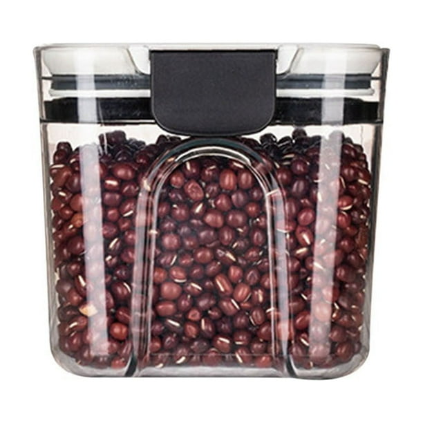 Recipiente para almacenar granos sellado al vacío | Frasco hermético de cocina para frutos secos, arroz y legumbres | Recipiente de plástico ABS para alimentos en 4 tamaños (de 350 ml a 4600 ml)