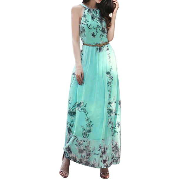 WILLBEST Vestido Largo Playero de Gasa con Estampado Bohemio de Verano para Mujer Extra Grande