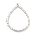 thumbnail image 1 of Non-Tarnish 304 Stainless Steel Pendants Teardrop Charms Stainless Steel Color 41.5x32x2mm Hole: 1.6mm, 1 of 3