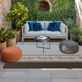 thumbnail image 2 of Aqua Floral Outdoor Rug for Patio/Deck/Porch, Non-Slip Large Area Rug 5 x 8 Ft, Modern Farmhouse Leaves Brown Striped Indoor Outdoor Rugs Washable Area Rugs, Reversible Camping Rug Carpet Runner, 2 of 8