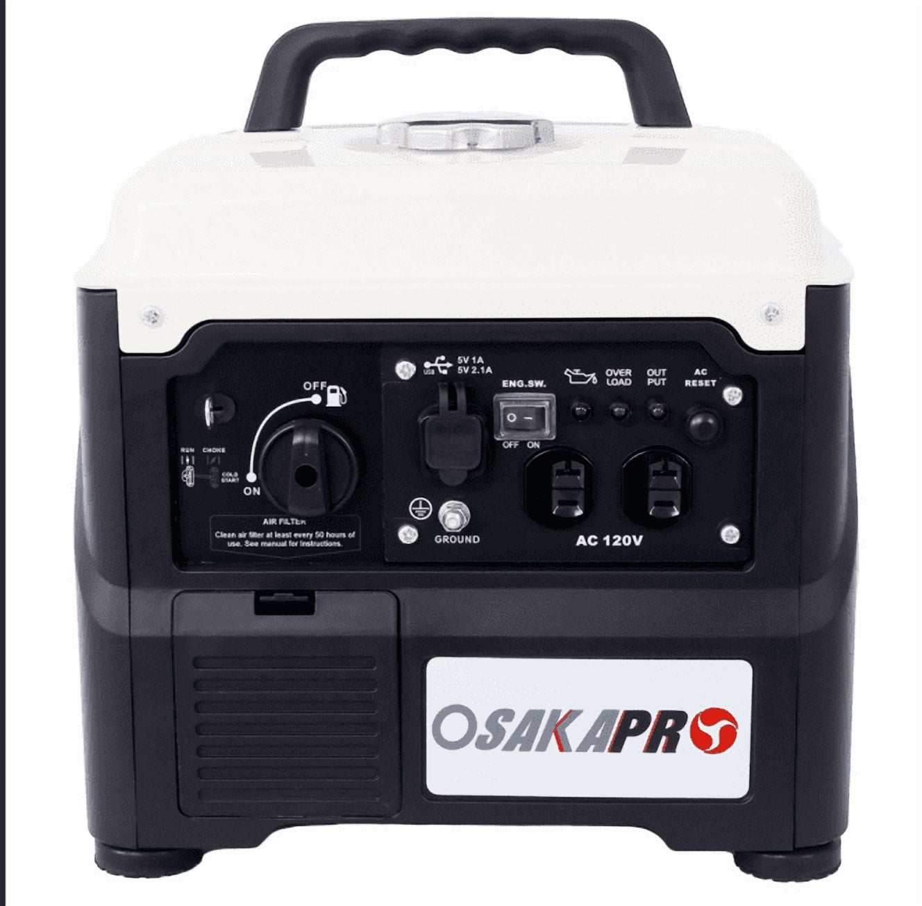 Portable Inverter Generator,1200W ultra-quiet gas engine, EPA Compliant, Eco-Mode Feature, Ultra Lightweight for Backup Home Use & Camping Black White