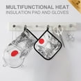 thumbnail image 4 of Yayeee Oven Mitts and Pot Holder Set of 2 Heat Resistant Kitchen Gloves Baking Hot Pad, White Streets, 4 of 5