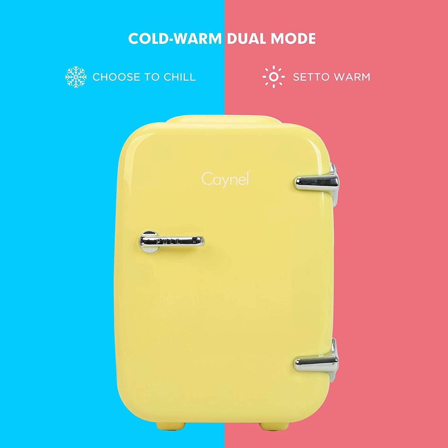 Caynel Portable Thermoelectric 4 Liter Mini Fridge, Yellow