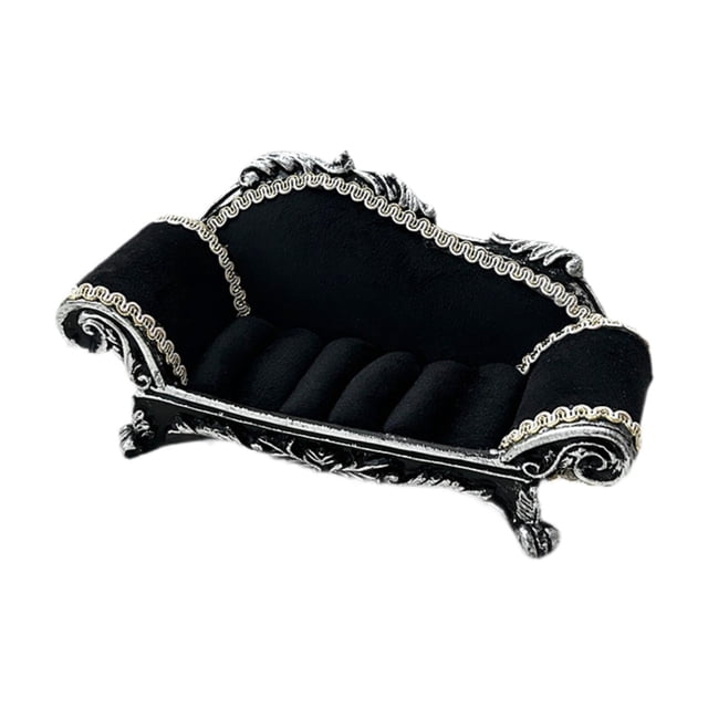lionlar Dollhouse Sofa Jewelry Storage Micro Landscape Jewelry Display Stand Model Double Sofa