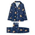 thumbnail image 4 of Jkety Family Christmas Pajamas Matching Sets Satin Silk Button Down Xmas Pjs Sets Holiday Sleepwear Long Sleeve Nightwear, 4 of 5