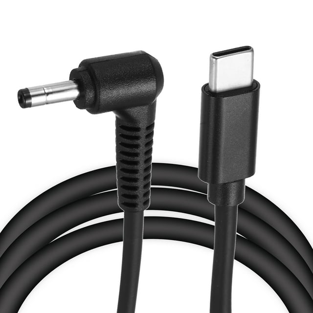 4.9FT USB C to DC PD Power Fast Charging Cable, 4mmx1.7mm 65W/20V DC Power Cable, Type C Input 3.25A Adapter Jack Converter for Router, Camera, TV Box, Desk Lamp(Black)