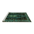 thumbnail image 2 of Ahgly Company Machine Washable Indoor Rectangle Persian Turquoise Blue Traditional Area Rugs, 2' x 4', 2 of 4