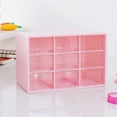 thumbnail image 6 of Desktop Plastic Organizer,Drawer Storage Box with 9 Mini Drawers,Drawer Storage Case,Office Supplies Storage Box,Small Items Organizer for Hairpin/Stickers/Handmade Accessories Storage Case,Pink, 6 of 7