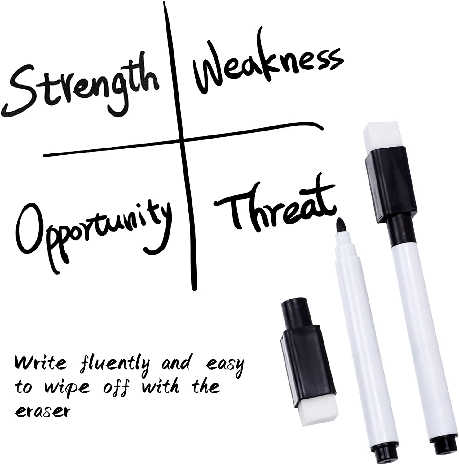 Reton 40-Piece Black Dry Erase Markers with Magnetic Caps photo 3