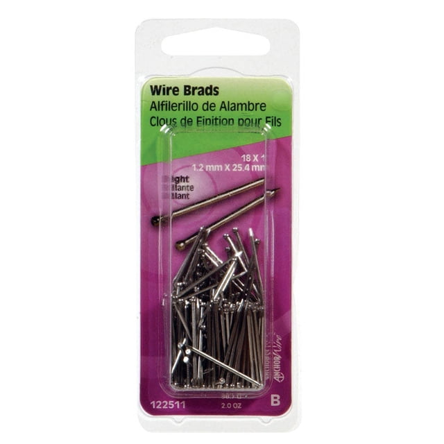 Brad Nails Hillman, acero brillante, 18 galones x 25 mm de largo, 6 paquetes