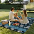 thumbnail image 4 of Navy Blue Boho Outdoor Rug for Patio/Deck/Porch, Non-Slip Large Area Rug 6 x 9 Ft, Geometric Vintage Abstract Art Ethnic Tribe Indoor Outdoor Rugs Washable Area Rugs, Camping Rug Carpet Runner, 4 of 8
