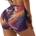 thumbnail image 2 of Kdxio Astronaut Dolphin Print Workout Shorts for Women Seamless Soft Smooth Gym Yoga Scrunch Active Shorts, 2 of 5