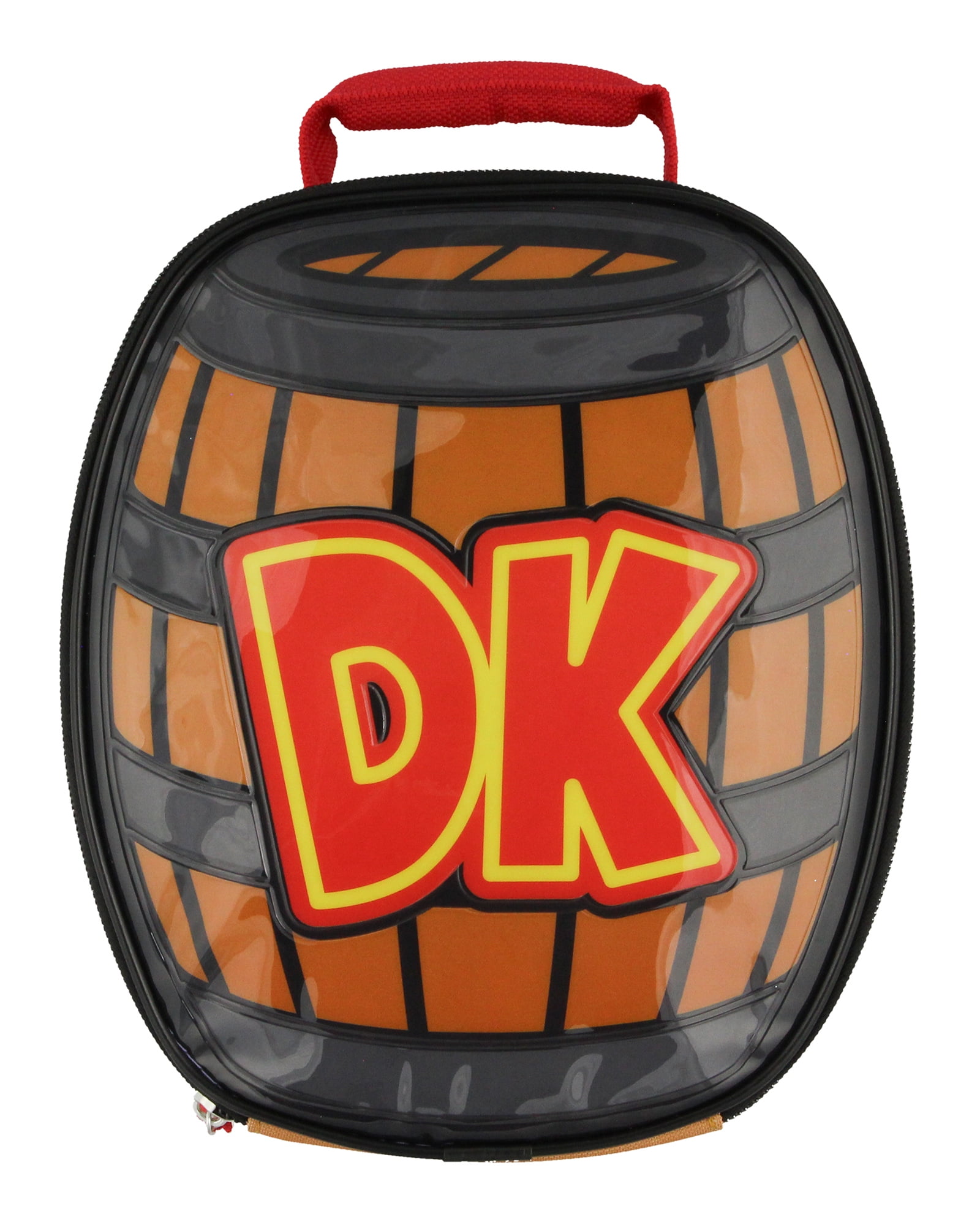 Nintendo Donkey Kong DK Barrel Shaped Insulated Lunch Bag Tote For Hot And Cold Food, Drinks, And Snacks 10"