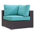 thumbnail image 1 of Modway Convene Aluminum and Rattan Outdoor Patio Corner in Espresso/Turquoise, 1 of 3