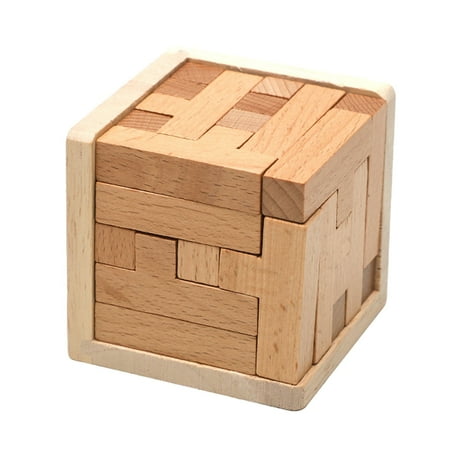 kjfeif Brain Teaser Puzzle Cube Wooden Puzzles T Shaped L Puzzle Educational Toy for Kids and Adults, Ideal for Boys & Girls 3-12 Years Old Birthday Gift