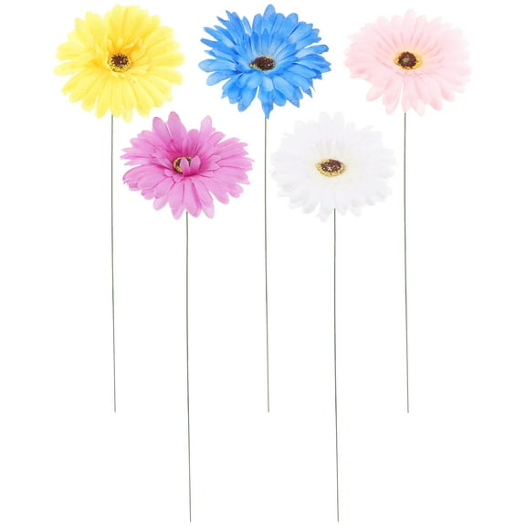 5-Pack Metal Daisy Flower Garden Stakes Decorative Pathway Markers for Outdoor Yard Lawn Plant Decoration